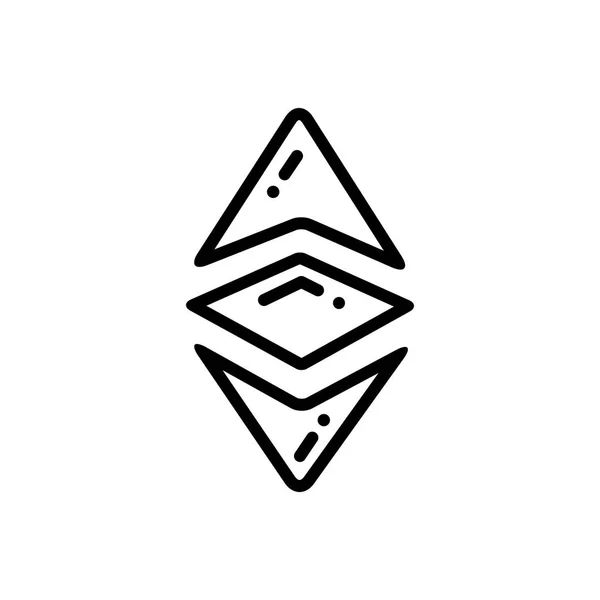 Icône Ligne Noire Pour Ethereum Coin — Image vectorielle