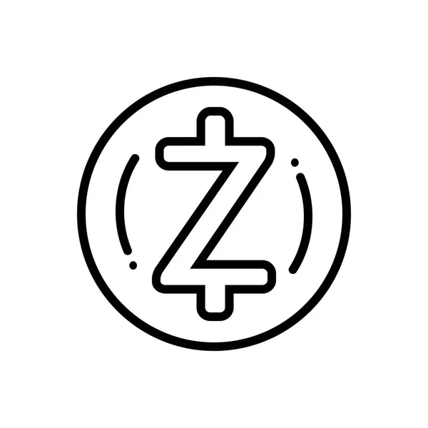 Icône Ligne Noire Pour Zcash — Image vectorielle