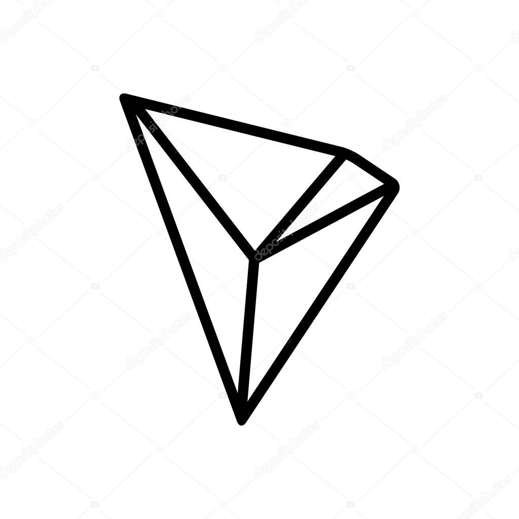 Black line icon for Tron coin 