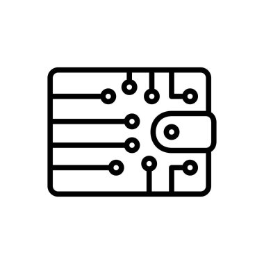 Dijital Cüzdan Siyah çizgi simgesini 