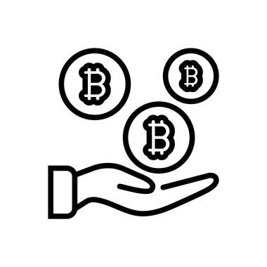 Ödeme için siyah çizgi simgesi