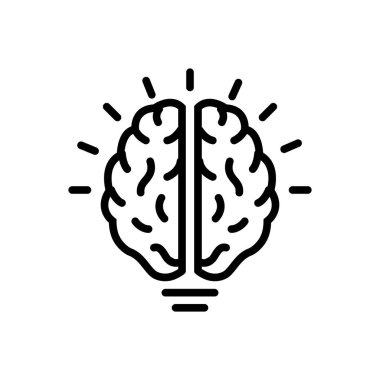 Açık fikirli için siyah çizgi simgesi