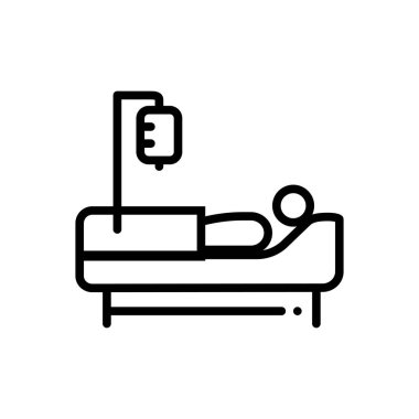 Hasta için siyah çizgi simgesi