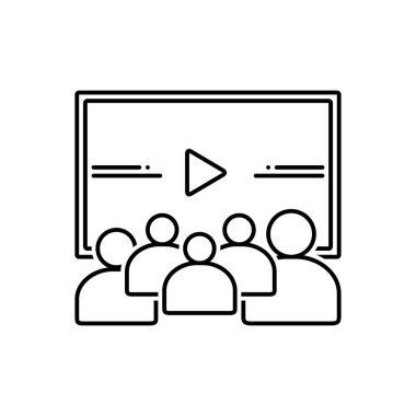  Video siyah çizgi simgesini