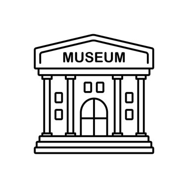  Müze için siyah çizgi simgesi 