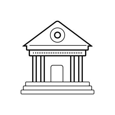 Müze için siyah çizgi simgesi