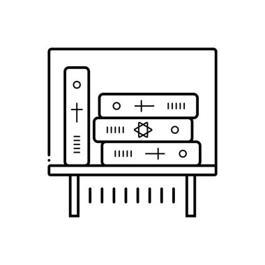 Siyah çizgi simgesi kitap sergi için 
