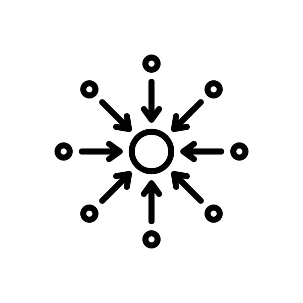 Schwarze Linie Symbol Für Zentralisierte — Stockvektor