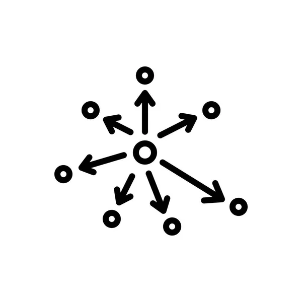 Schwarze Linie Symbol Für Dezentrale — Stockvektor