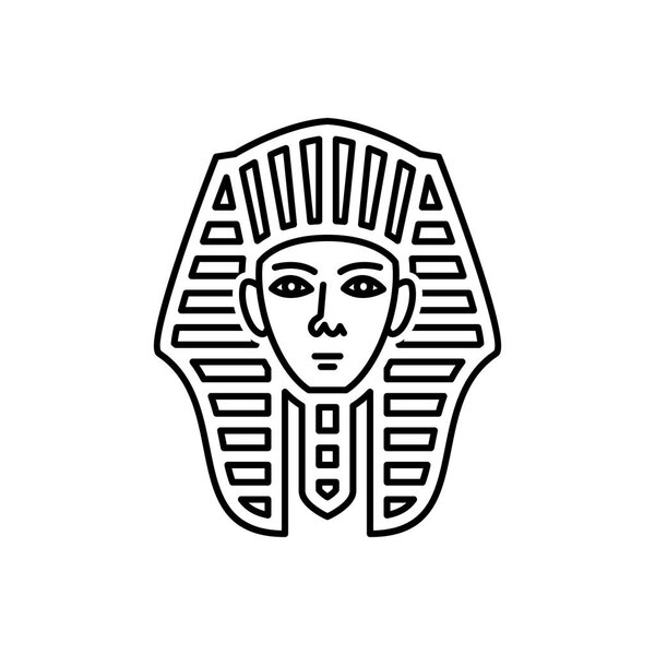  Black line icon for Egyptian face 