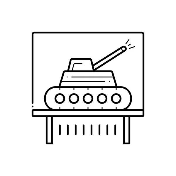 Tank Sergi Için Siyah Çizgi Simgesi — Stok Vektör