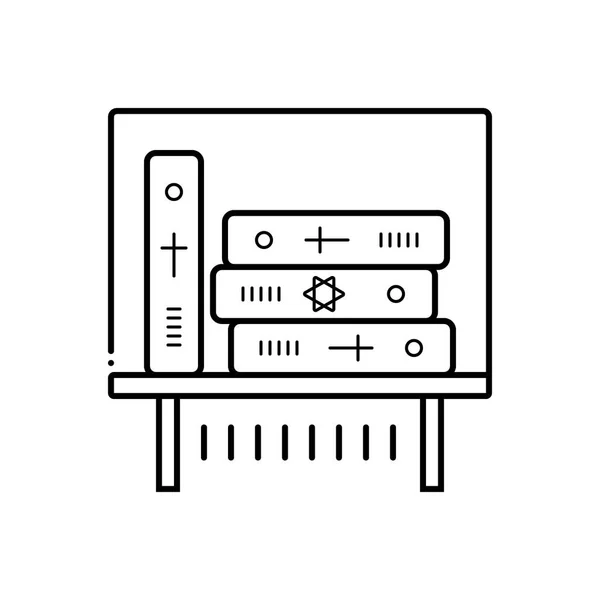 Icona Linea Nera Mostra Libro — Vettoriale Stock