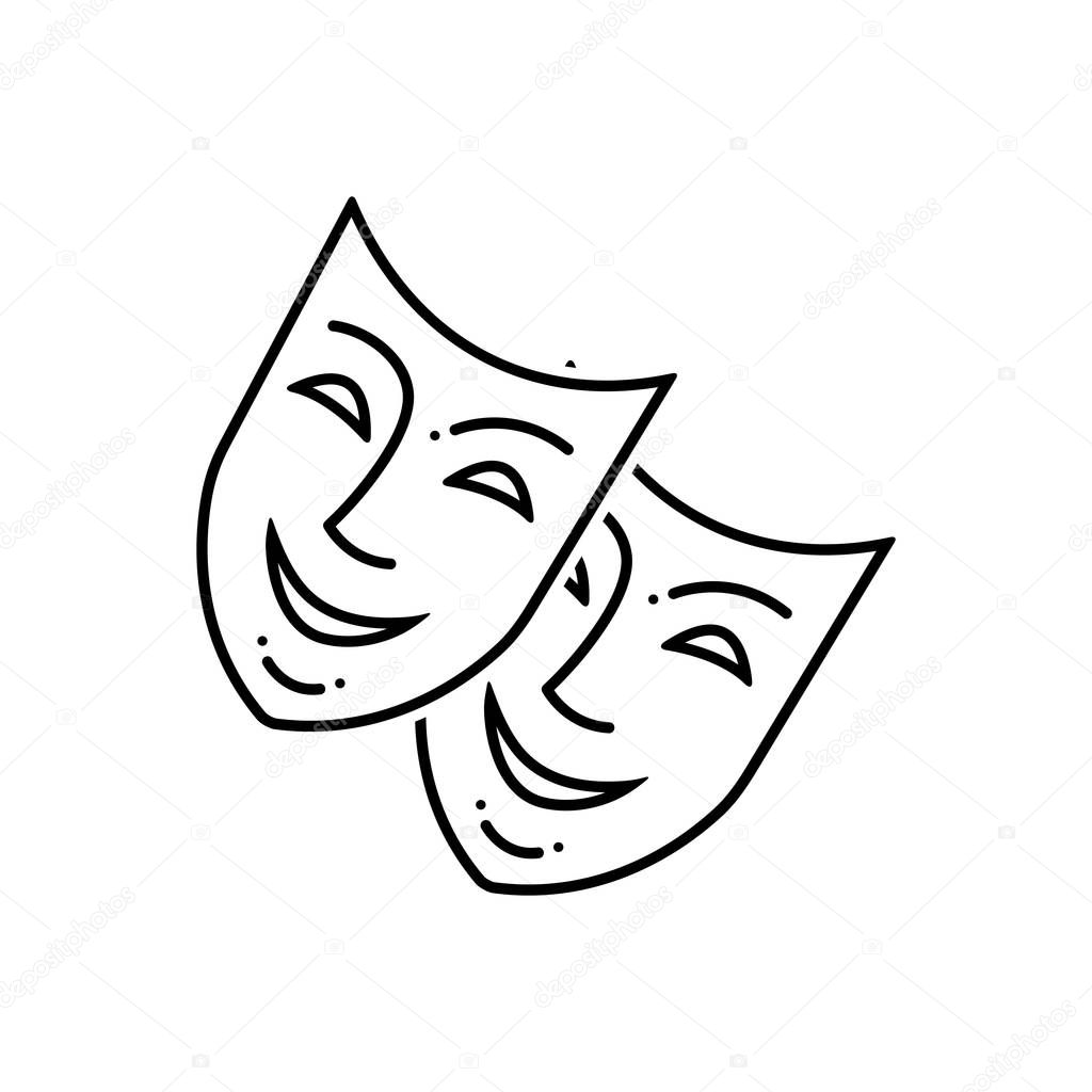 Black line icon for Mask