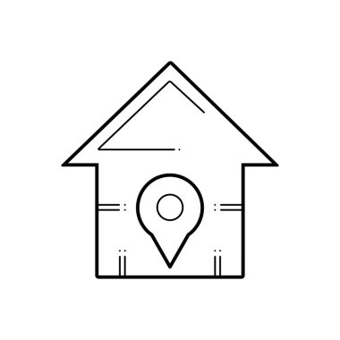 Ev konumuna siyah çizgi simgesini