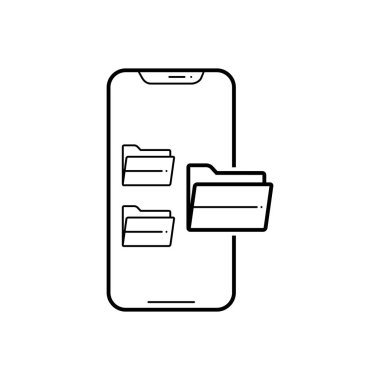 Klasörler için siyah çizgi simgesi