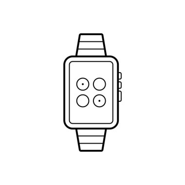 Saat eşitleme için siyah çizgi simgesi