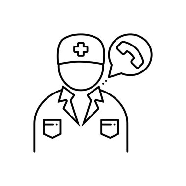 Nöbetçi doktor siyah çizgi simgesini 