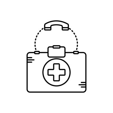 Tıbbi yardım için siyah çizgi simgesi 