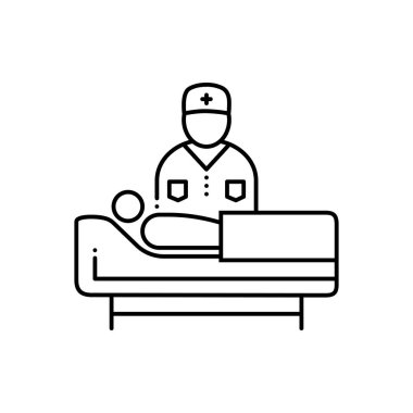 Tıbbi destek için siyah çizgi simgesi 