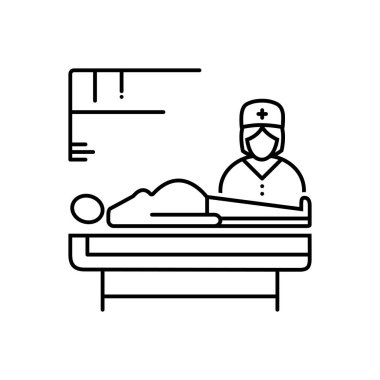 Tedavi için siyah çizgi simgesi 