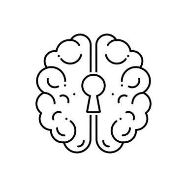 Depresyon için siyah çizgi simgesi