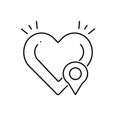 Defibrilatör konum için siyah çizgi simgesi