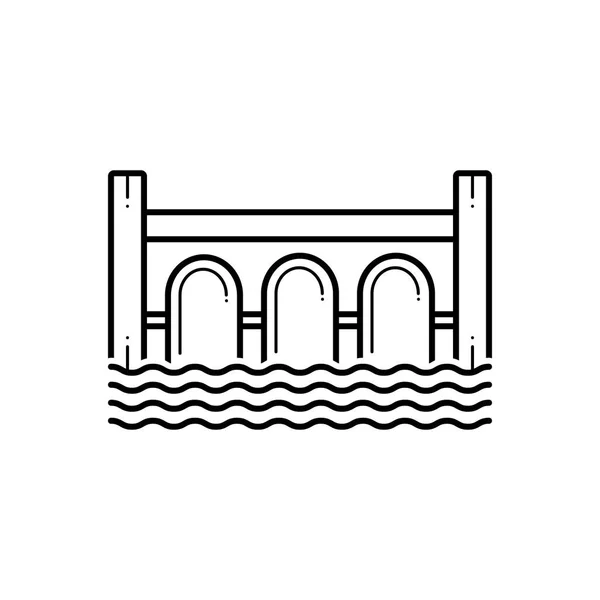 Черная Линия Моста — стоковый вектор