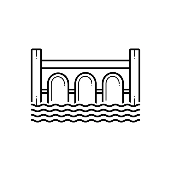 Icono Línea Negra Para Puente — Vector de stock