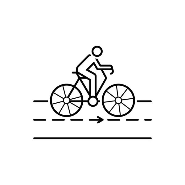 Icône Ligne Noire Pour Vélo — Image vectorielle