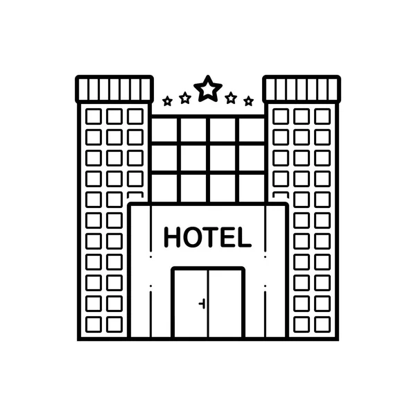 Schwarze Linie Symbol Für Hotel — Stockvektor