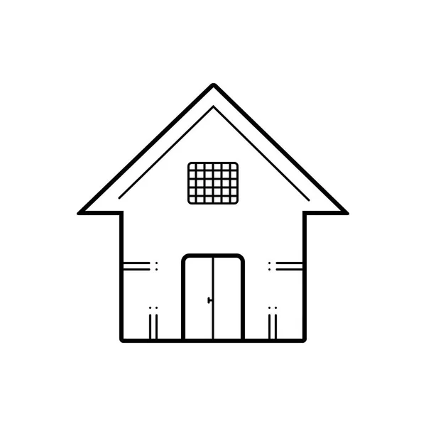 Black Line Icon House — Stock Vector