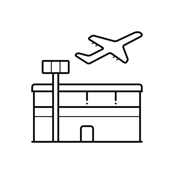 Icono Línea Negra Para Aeropuerto — Vector de stock