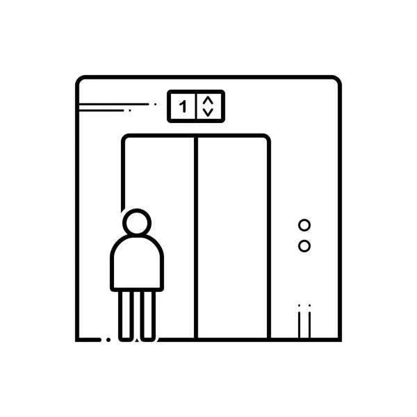 Черная Линия Лифта — стоковый вектор