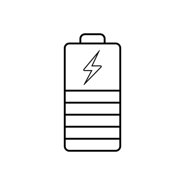 Ícone Linha Preta Para Indicador Bateria — Vetor de Stock