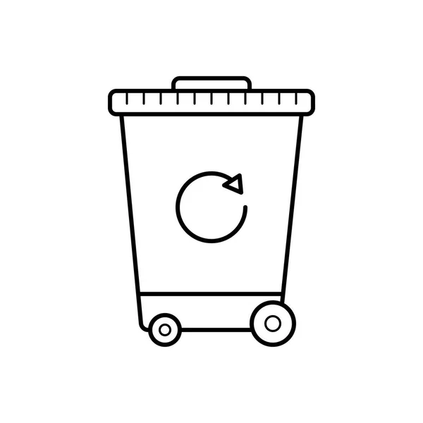 Μαύρη Γραμμή Εικονίδιο Για Κάδο Ανακύκλωσης — Διανυσματικό Αρχείο