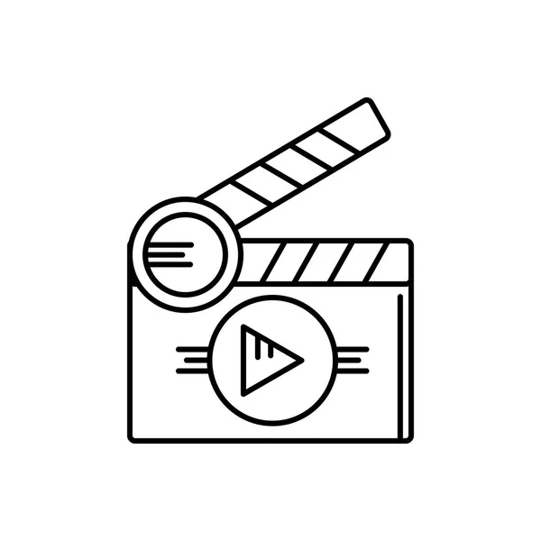 Icono Línea Negra Para Cortometrajes — Vector de stock