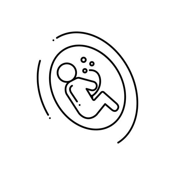 Zwarte Lijn Pictogram Voor Embryo — Stockvector
