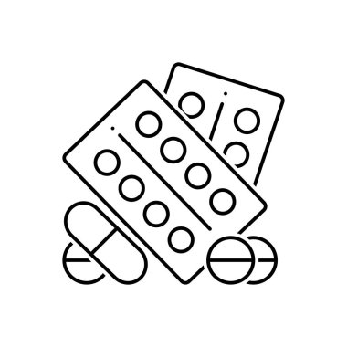 Siyah çizgi simgesini ilaç ilaçlar için 