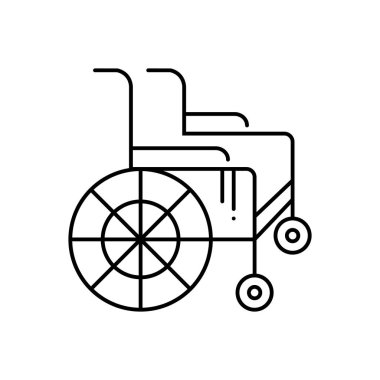 Tekerlekli sandalye siyah çizgi simgesini 