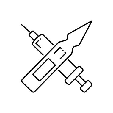 Siyah çizgi simgesini enjeksiyon için