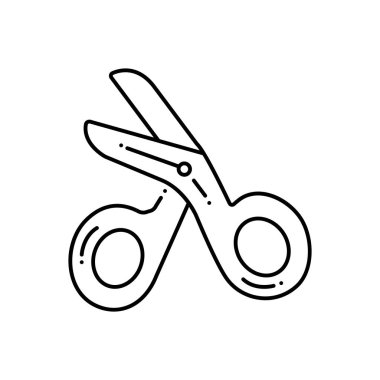 Scissore siyah çizgi simgesini