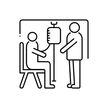 Tıbbi tedavi için siyah çizgi simgesi 