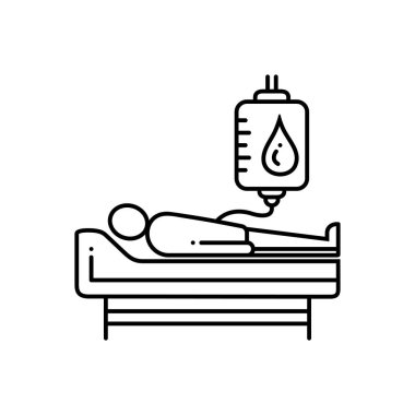 Kan bağışı için siyah çizgi simgesi