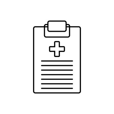 Tıbbi rapor için siyah çizgi simgesi