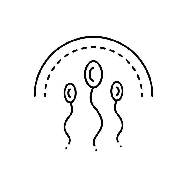 Icono Línea Negra Para Esperma — Archivo Imágenes Vectoriales