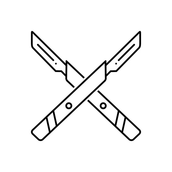 Black Line Symbol Für Das Operationsmesser — Stockvektor