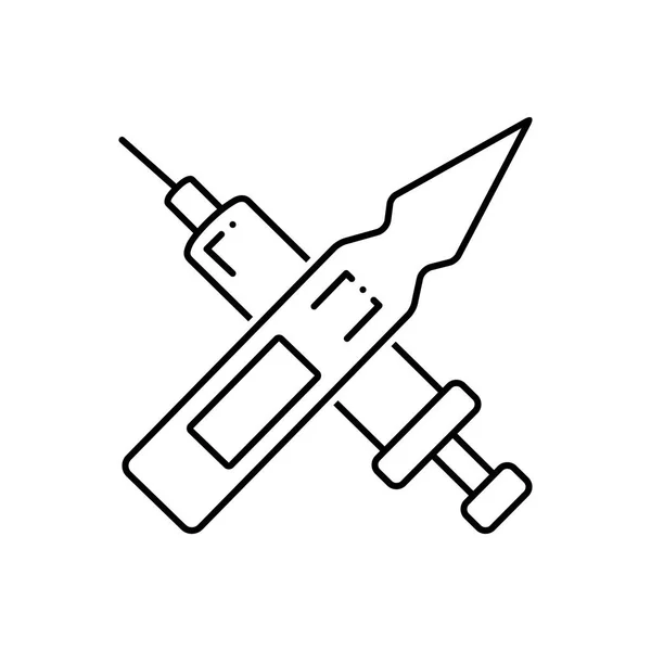 Svart Linje Ikonen För Injektion — Stock vektor