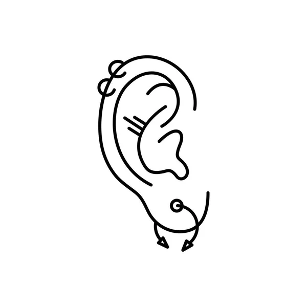 Icono Línea Negra Para Joyas Para Oído — Vector de stock