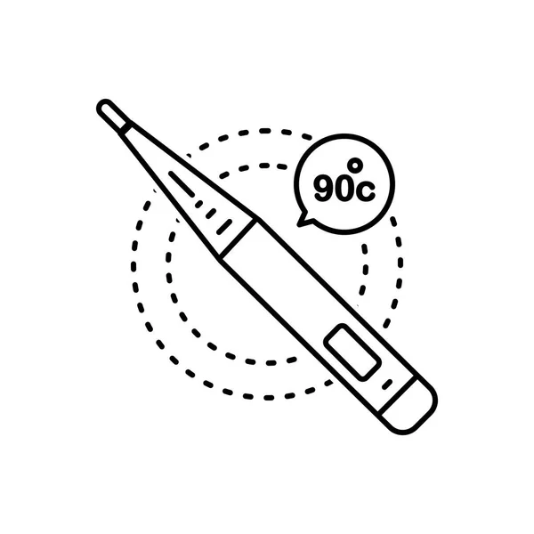 温度计的黑线图标 — 图库矢量图片