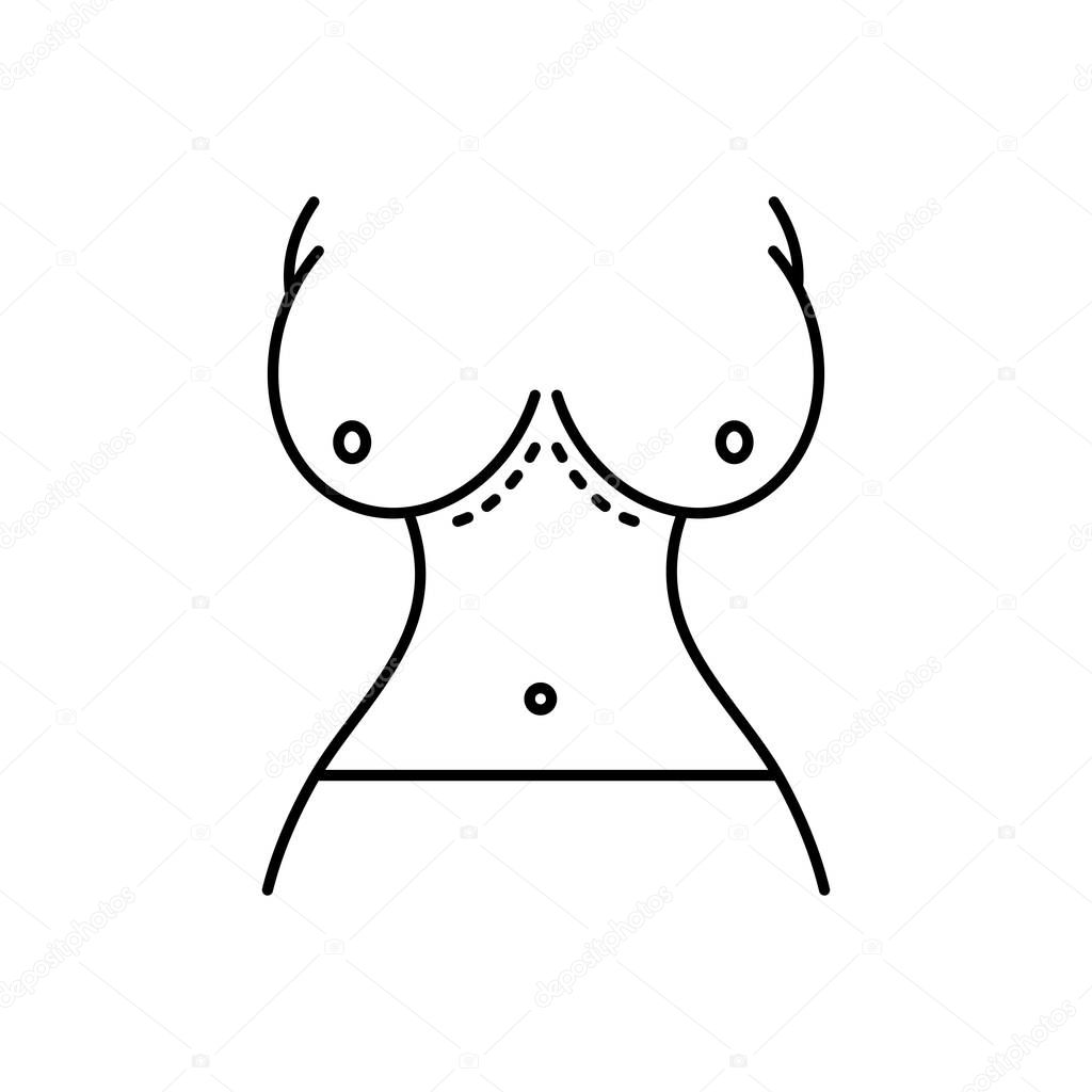 Black line icon for Breast augmentation 